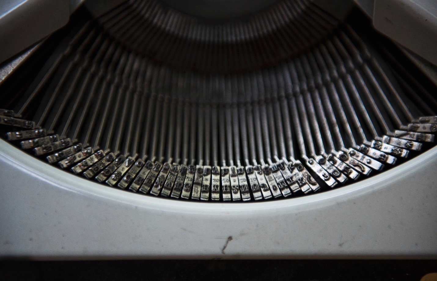 Vintage mechanical typewriter keys