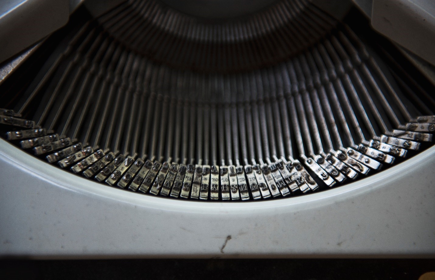 Vintage mechanical typewriter keys